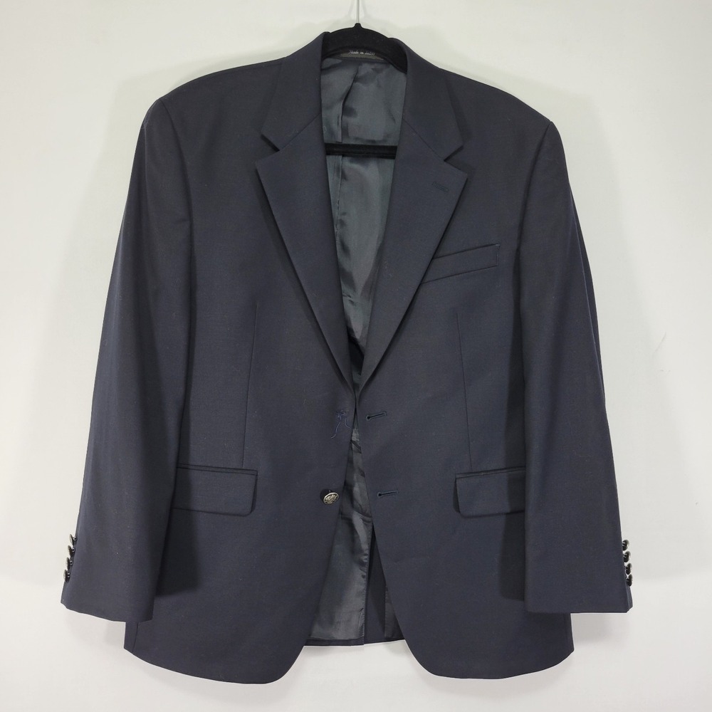 Michael Kors Men's Sport Coat‎ Blazer Two Button Navy Blue Twill Wool Size 40S
